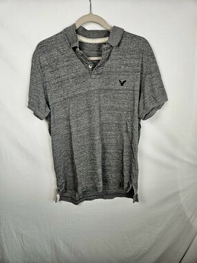 Men's Grey Heather Polo Shirt with Subtle Logo